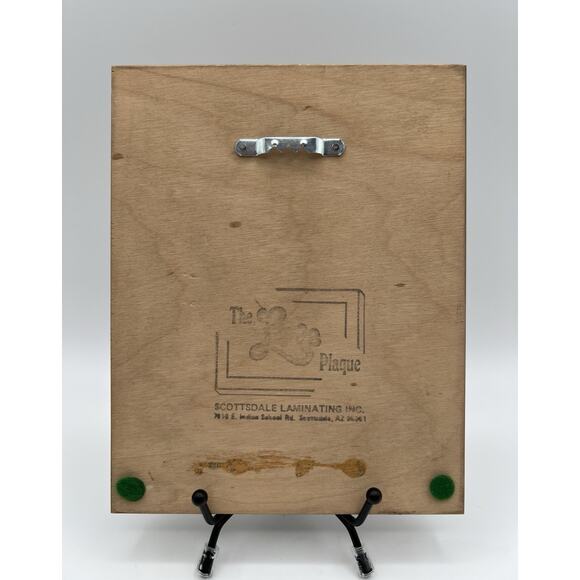 Ted DeGrazia Art Print on Wood Plaque Kneeling Girl Laminated “Love Me” 5.5”x7” - Picture 5 of 7